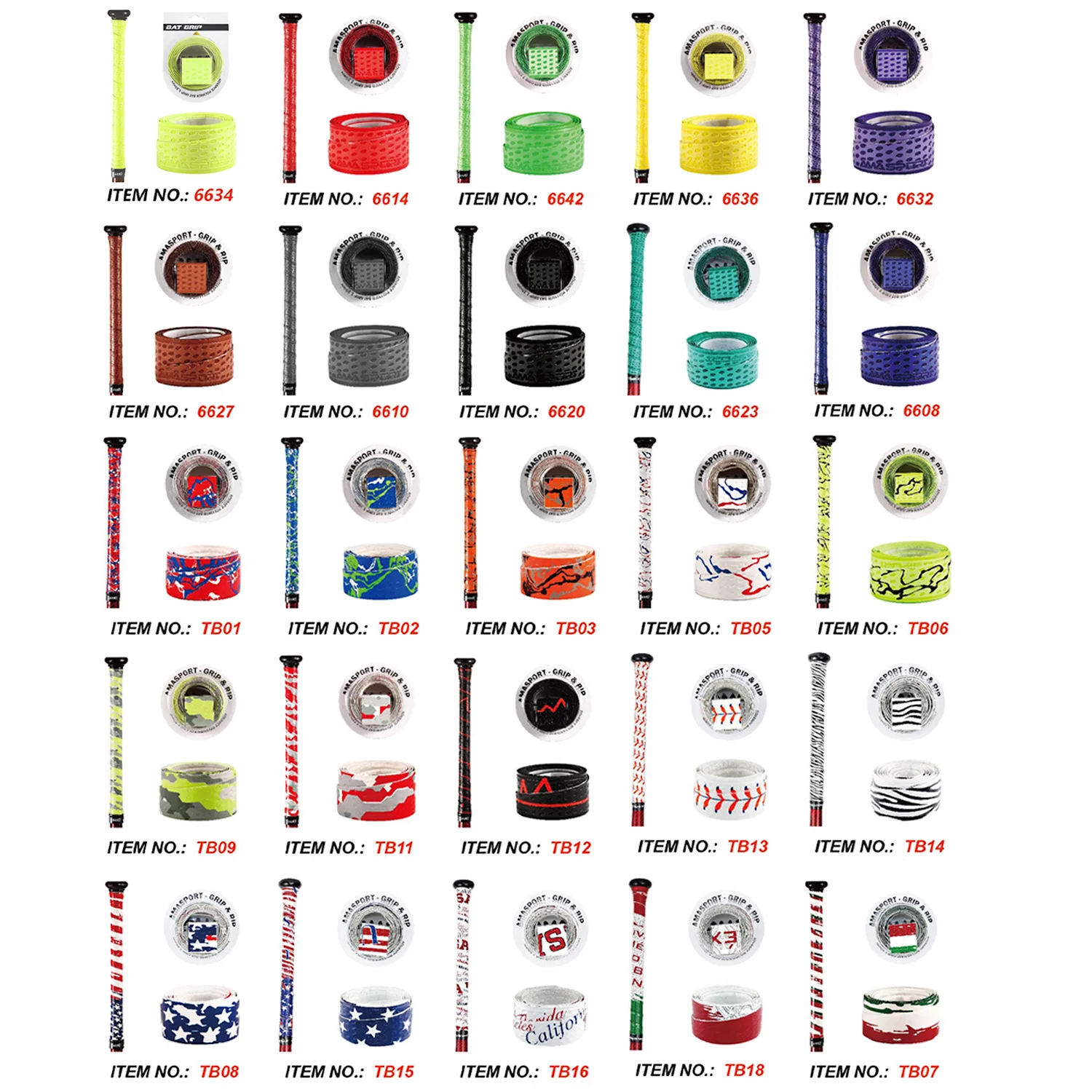 

AMASPORT 5/10/20 шт. ленты для захвата летучей мыши, противоскользящая повязка для бейсбола, спортивные аксессуары для софтбола, бейсбола