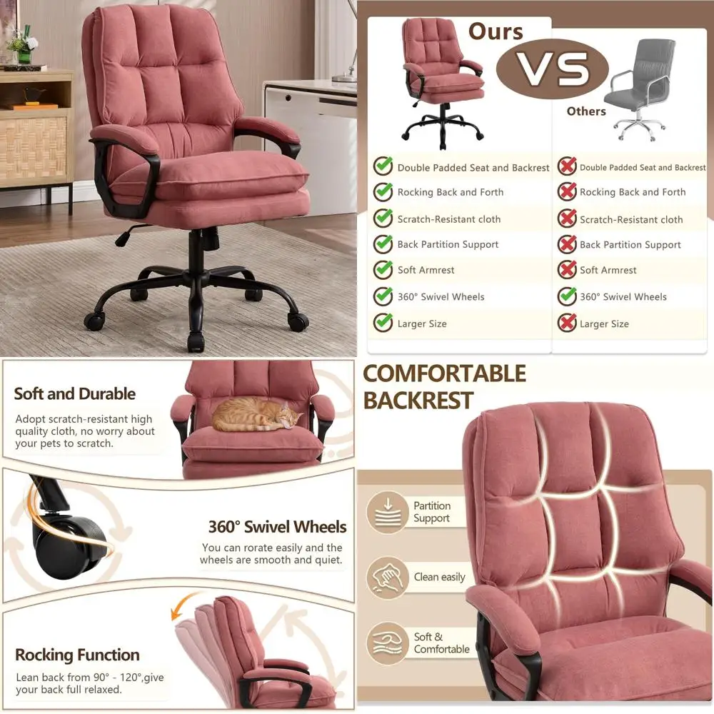 Ergonomically Designed Cushioned Office Chair for Extended Use with Adjustable Height for Executives