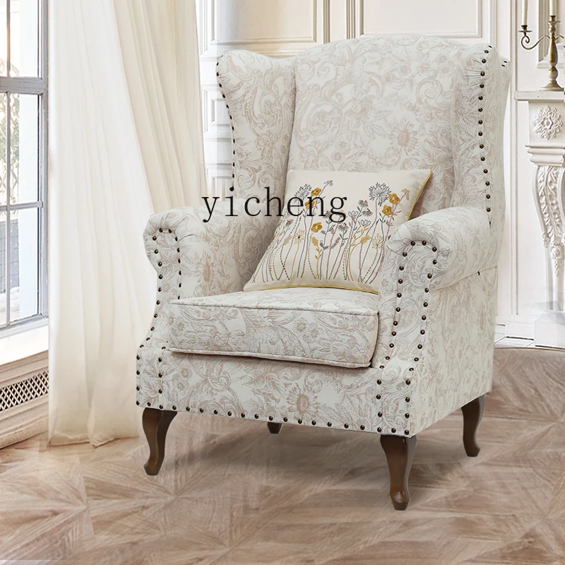 ZK American tiger chair fabric balcony casual single sofa chair living room Nordic style single chair