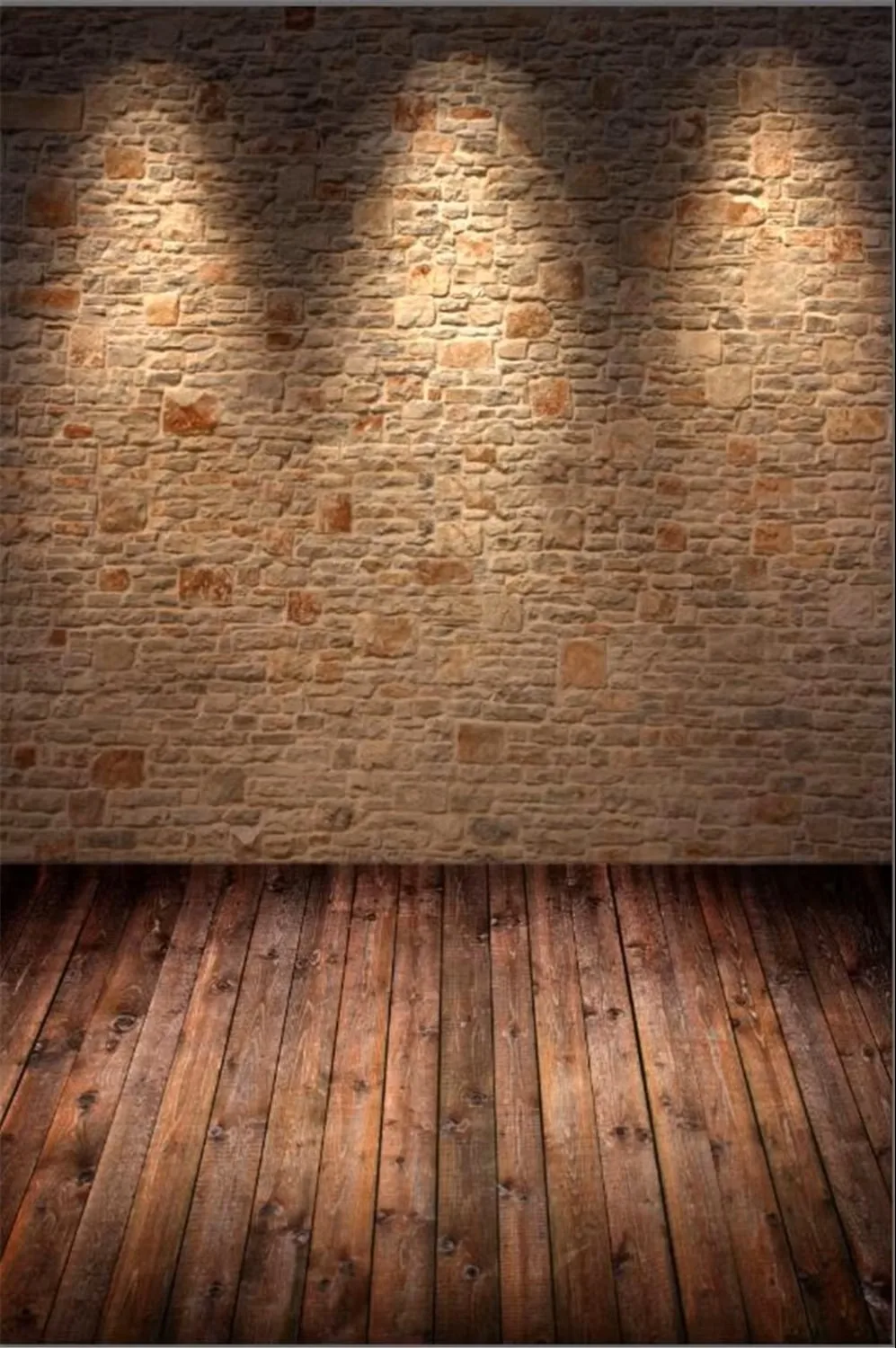 Cymbozin Brick Wall Photography Backdrop Cloth Vintage Interior Wedding Photo Studio Background Brown Wooden Floor