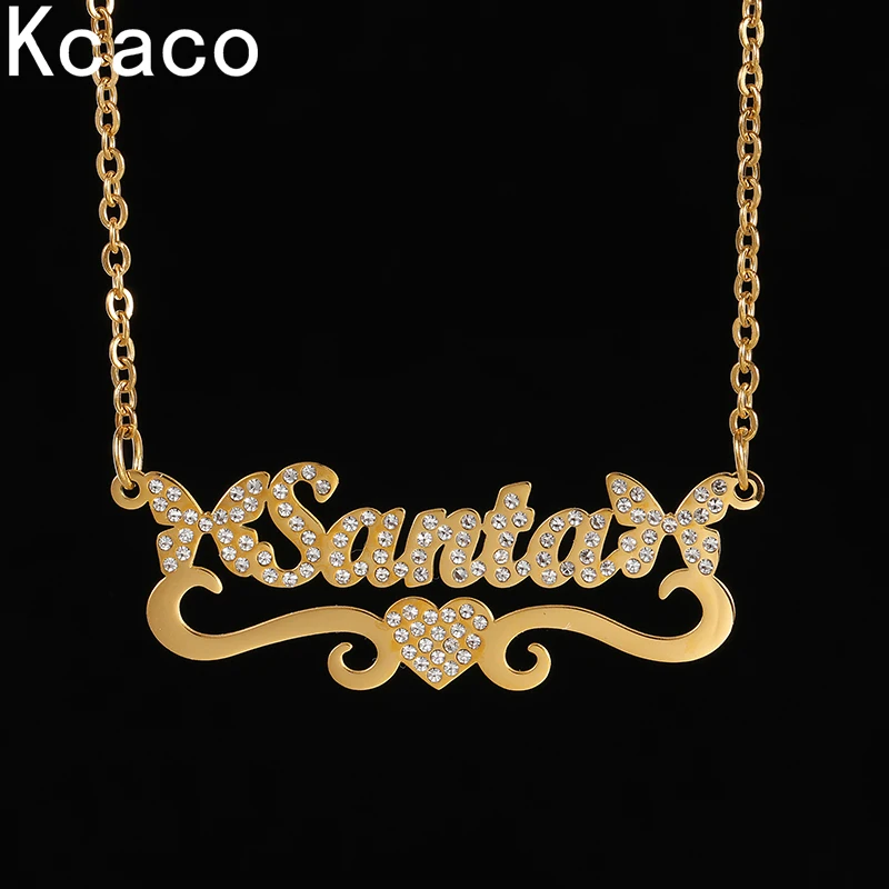 

Custom Personalized Name Stainless Steel Necklaces Cubic Zircon Letters for Women Bling Pendant for Women Jewelry Dropshipping