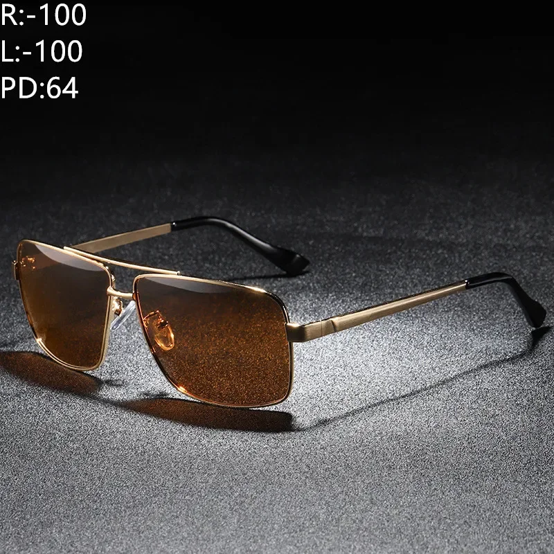 

-100 -125 -200 Men's Sunglasses Square Sunglasses Men's Glasses Polarized Myopia Optical Glasses Prescription Custom Astigmatism