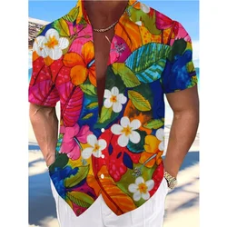 Camisa hawaiana informal para hombre, camisa de manga corta con estampado 3d, ropa transpirable, Verano