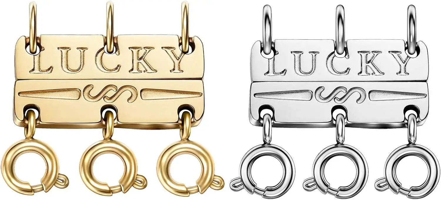 

Застежка-разделитель для многослойных ожерелий Lucky Necklace, позолоченная 14-каратным золотом и серебром, для женщин