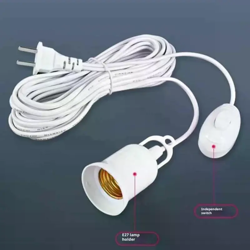 

5/8 м цоколи для ламп, универсальный с переключателем, светодиодная лампа, адаптер, подвеска E27, винт, держатель лампы, аксессуары, инструменты