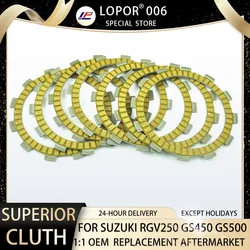 LOPOR 7 Pcs Motocycle Fibrous Clutch Discs Plates For SUZUKI GS450TX 82-83 GS500 01-02 GS500E 89-03 GS500F 04-09 GS 500