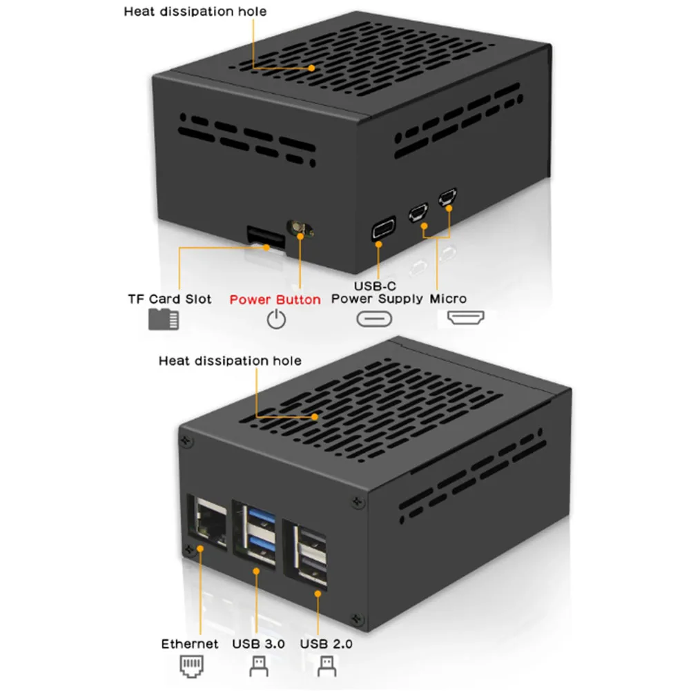 

Classic-For Raspberry Pi 5 Case (P579-V3) Support Pcie M.2 Nvme SSD Shield Top X1001 / X1003 / X1000 / X1015 & Active Cooler