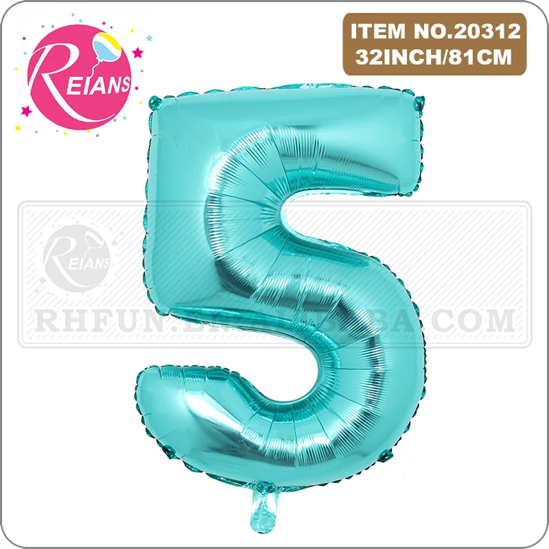 32 inch Green Number Foil Balloons 0 1 2 3 4 5 6 7 8 9 Helium Teal Blue Balloon Happy Birthday Party Wedding Decoration Supplies