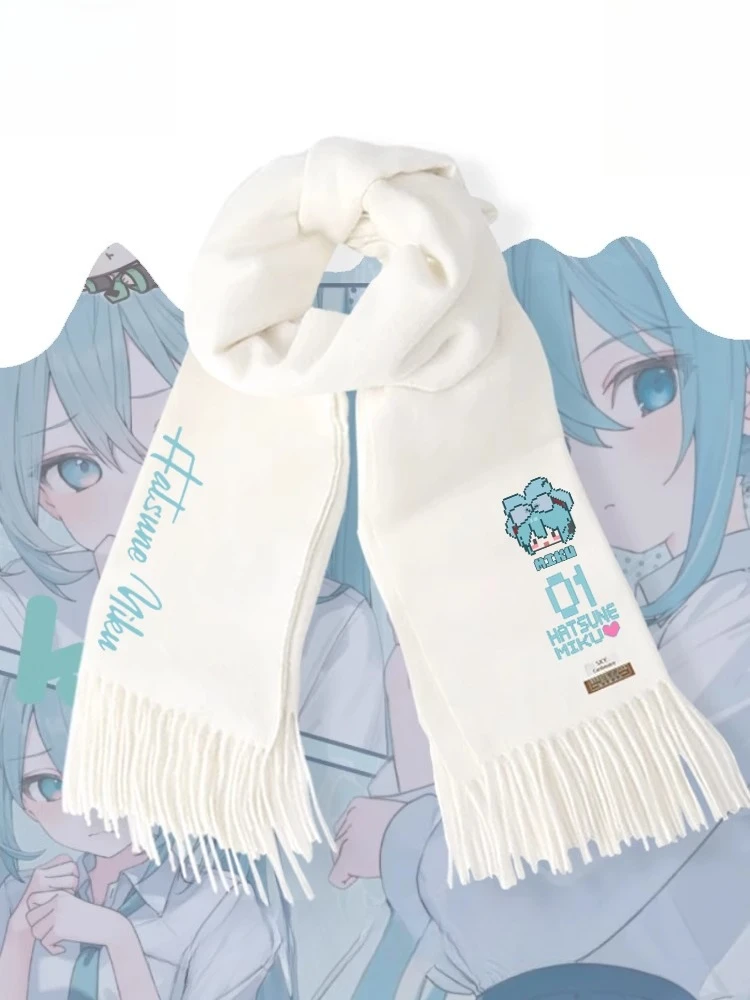 アニメスカーフ初音ミクかわいいプリント男性と女性のファッション多用途ソフト快適な肌に優しい暖かいスカーフコスプレギフト