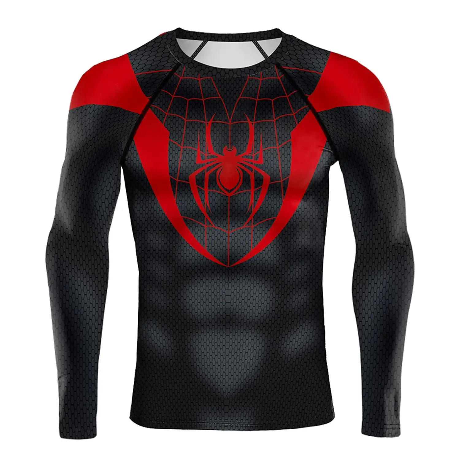 

25 Men's Compression Shirt Long Sleeve Comic Spider Cosplay T-Shirt Superhero Top Bouncy Fitness Sportswear Halloween Costume