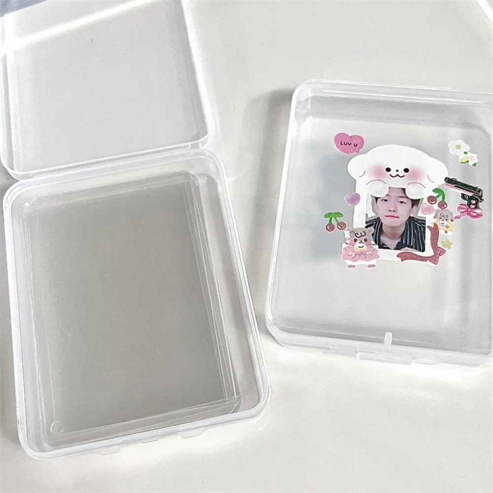 Transparent Flip Storage Box Kpop Photocard Storage Box Idol Cards Storage Case Desktop Classification Organizer Containers