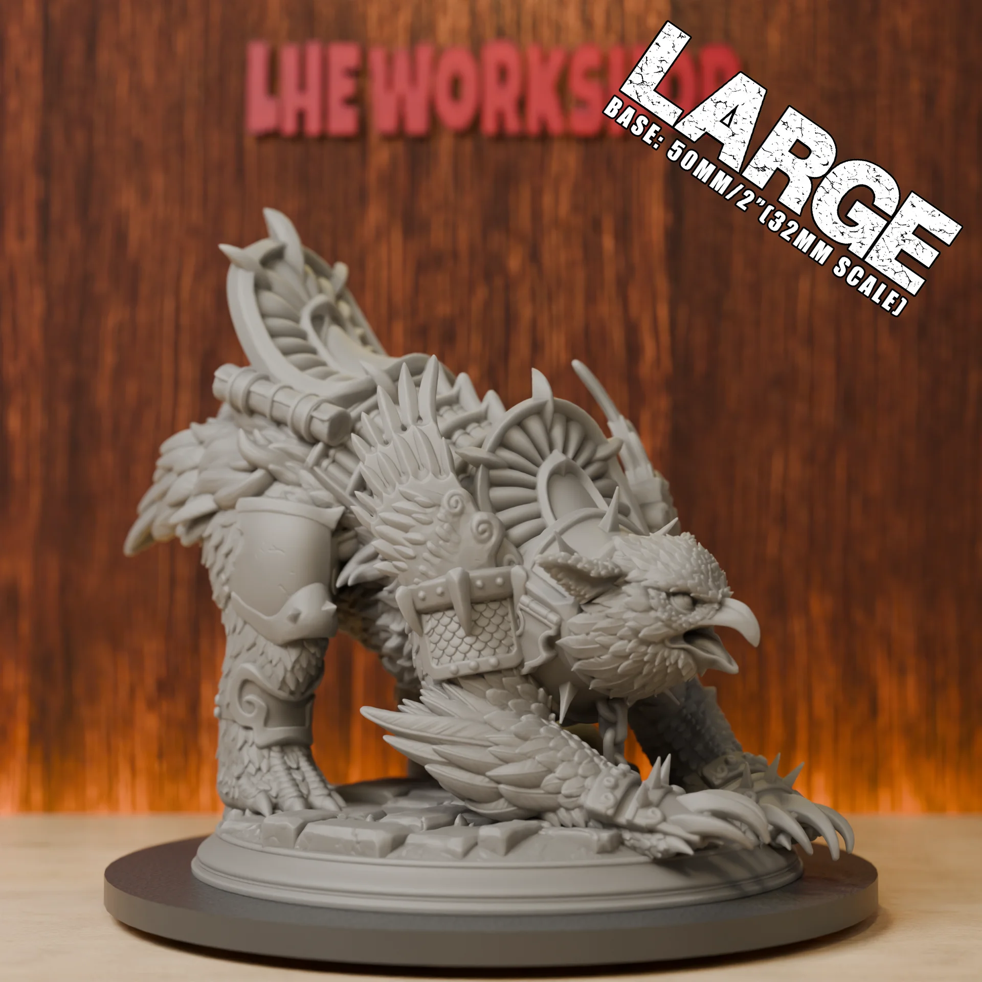 War Owlbear Monster Boss Miniatures | 28mm-38mm | Resin 3D Printed DND Pathfinder Mini | Unpainted Grey
