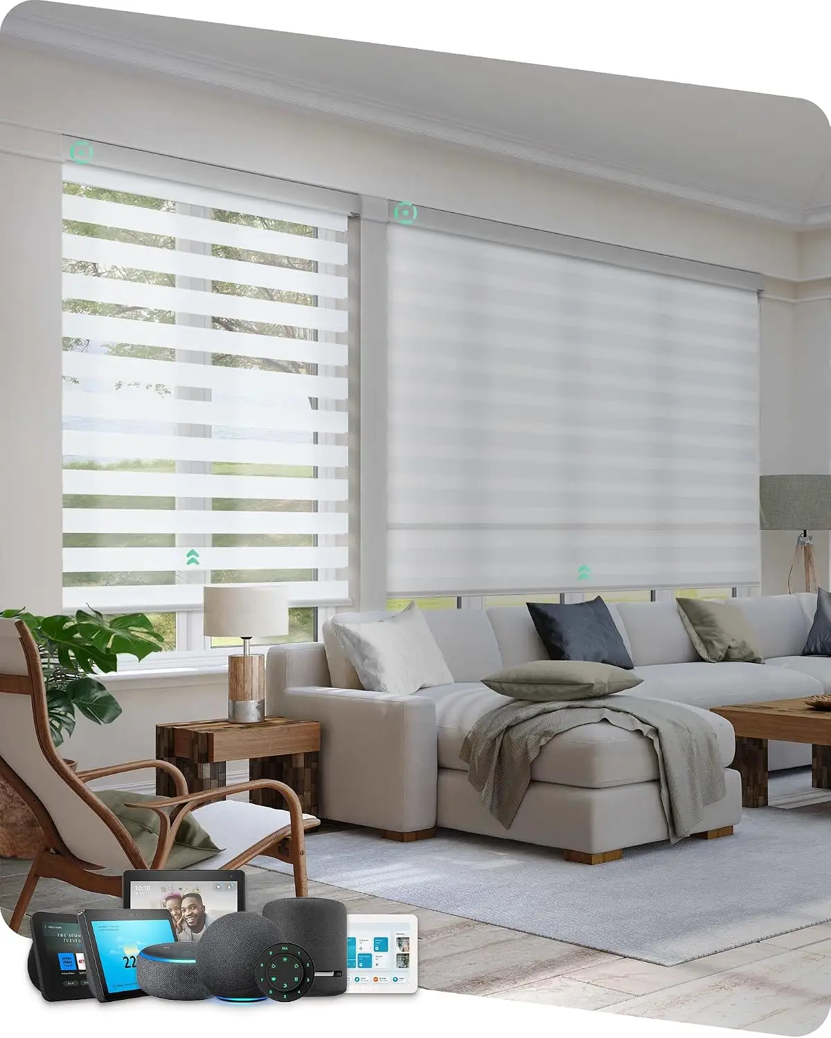 Best Quality Motorized Smart Control Cordless Full Blackout  Light Filtering Zebra Blinds for Windows