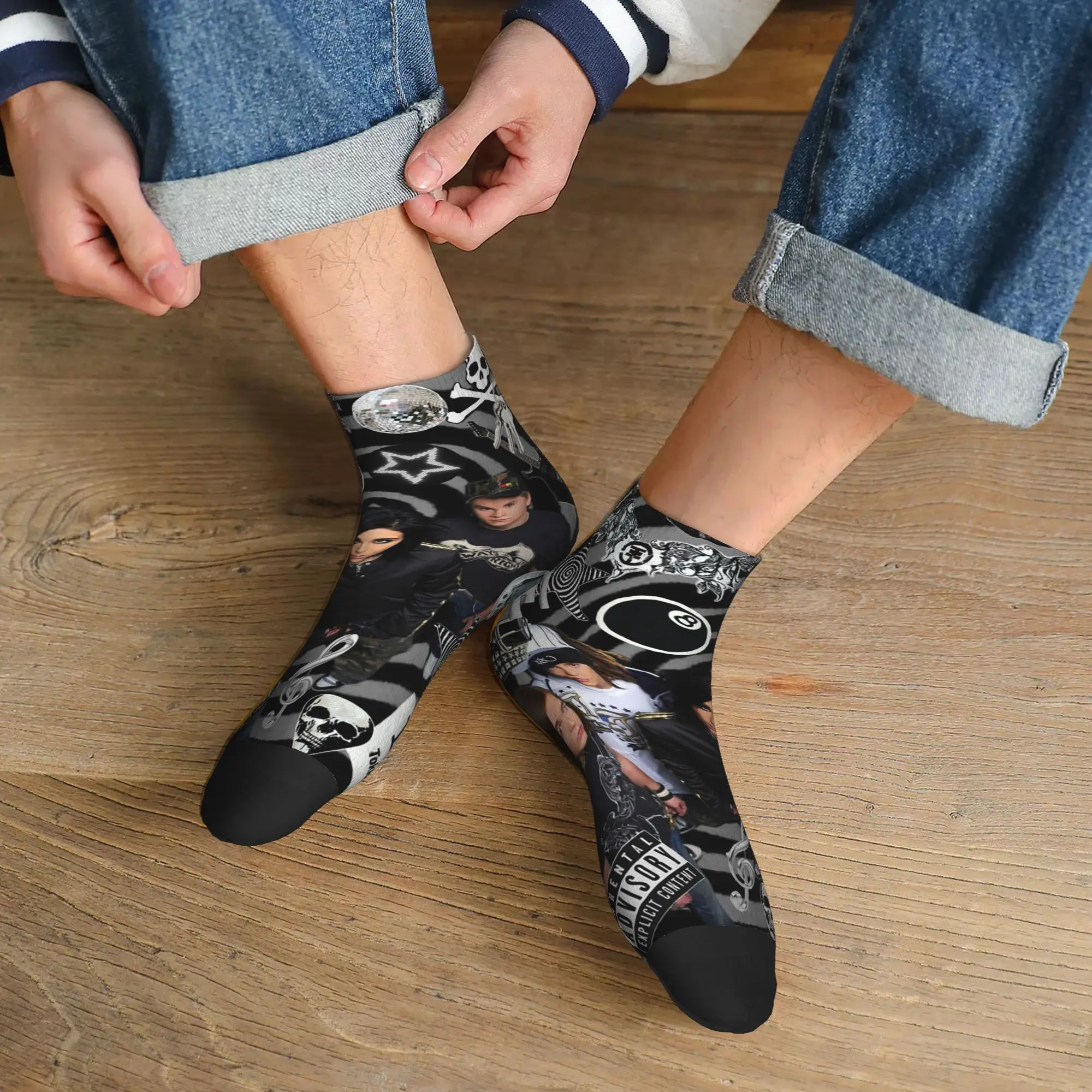 

Tokio Hotel Emblem Socks Harajuku Super Soft Stockings All Season Socks Accessories for Unisex Christmas Gifts