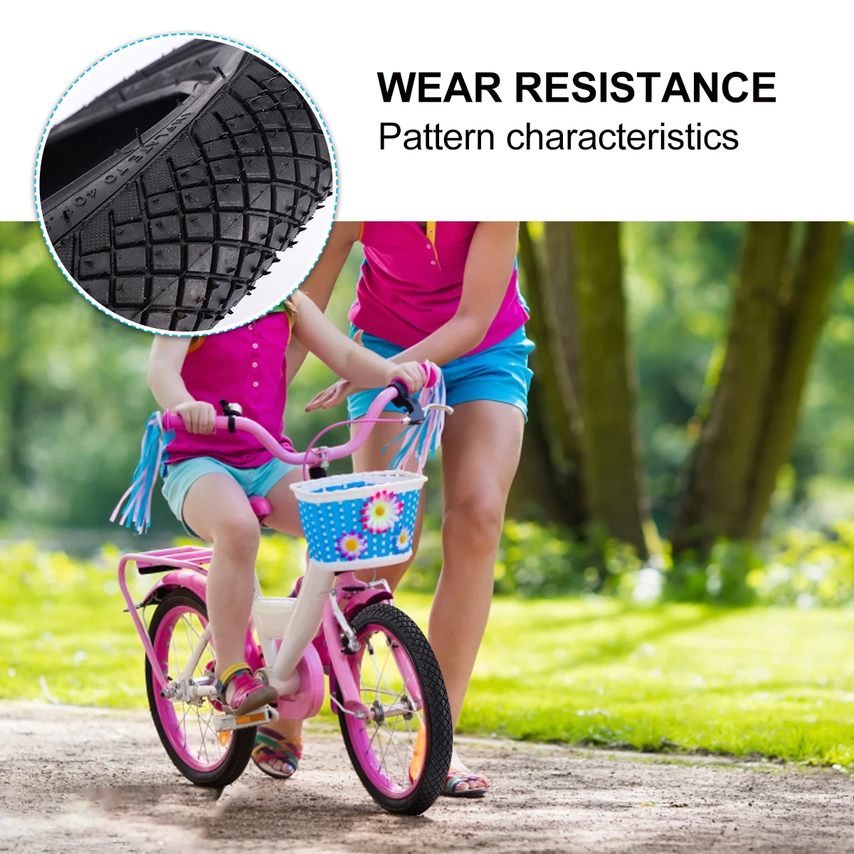 

Balance Bike Tire Kids Bicycle Replacement Parts Rubber Material Anti Slip Durable Easy Inflate Install Safe Snow