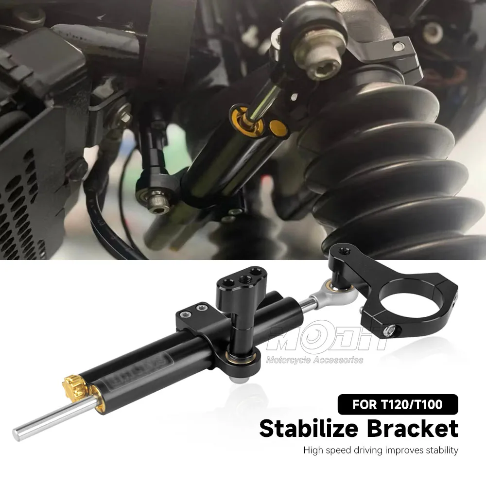 T100/T120 мотоциклетный стабилизатор с ЧПУ, демпфер, полный монтажный кронштейн рулевого управления для Bonneville T100 T120