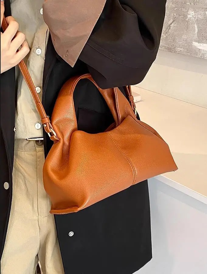 Hot Sale Women's Bags Luxury Brand Design Dumpling Bags Shoulder Crossbody Bags Super PU Leather Handbags and Purse Ladies