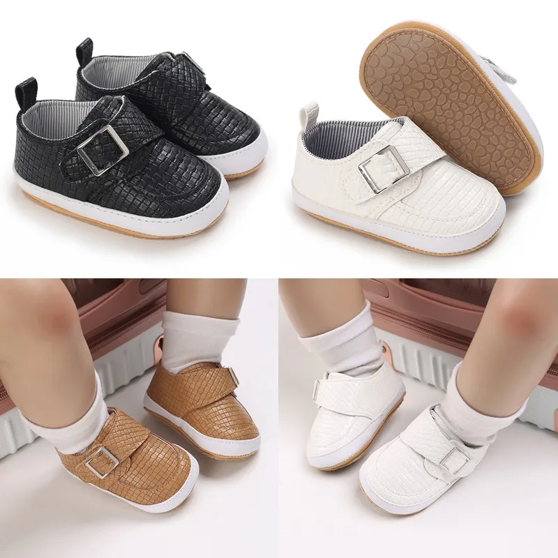 New Baby Gentleman's baptism Shoes Baby Boy Girl Shoes Rubber Sole Anti-slip Toddler First Walkers Newborn Crib Shoes Moccasins