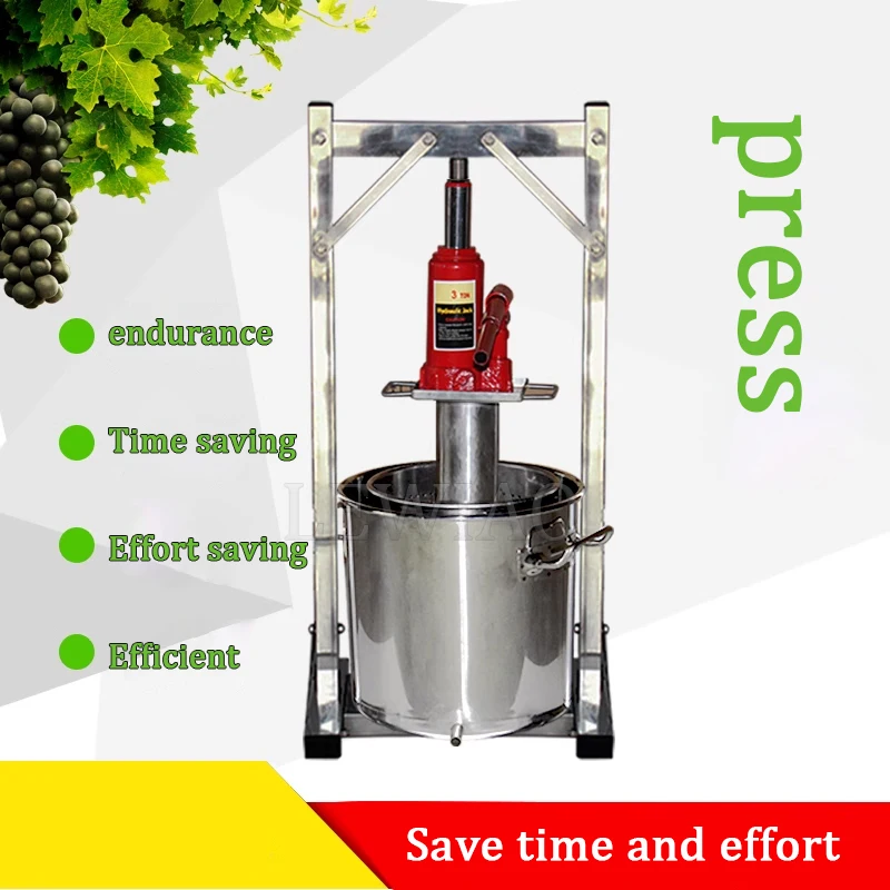 22L Household Manual Hydraulic Fruit Squeezer Stainless Steel Small Honey Grape Blueberry Mulberry Presser Juicer