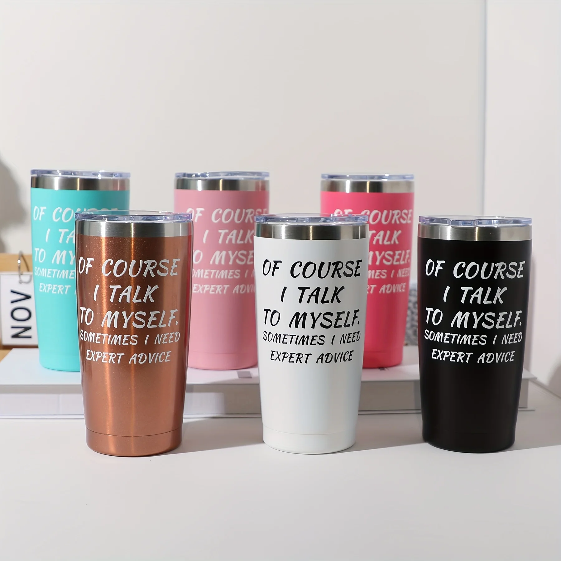 

1pc-Vacuum Cup Of Course I Talk To Myself,Sometimes I Need Expert Advice,Stainless Steel Insulated Cup With Straw, Birthday Gift