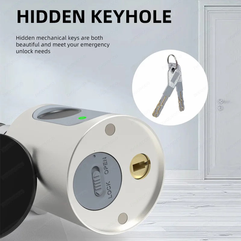 Tuya APP Fingerprint Digital RFID Card Euro Cylinder Lock Biometric Electronic Smart Door Lock Keyless Replace for Home Hotel