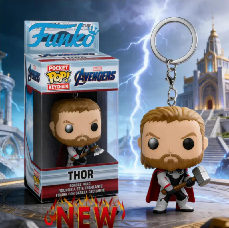 Llavero Funko Pocket Pop de Marvel Avengers, Thor Odinson, Superhéroe Clásico, Figura Coleccionable de Vinilo, Regalo de Navidad