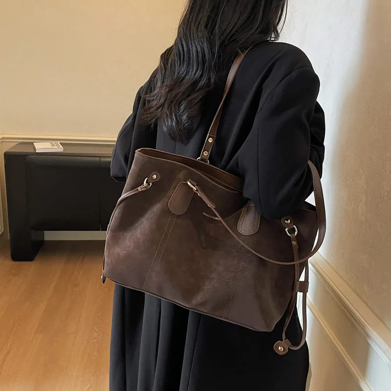 Tas Selempang Vintage 2025, Tas Jinjing Luas untuk Wanita, Tas Selempang Minimalis, Tas Mewah untuk Siang dan Malam, Tas Selempang Bertekstur