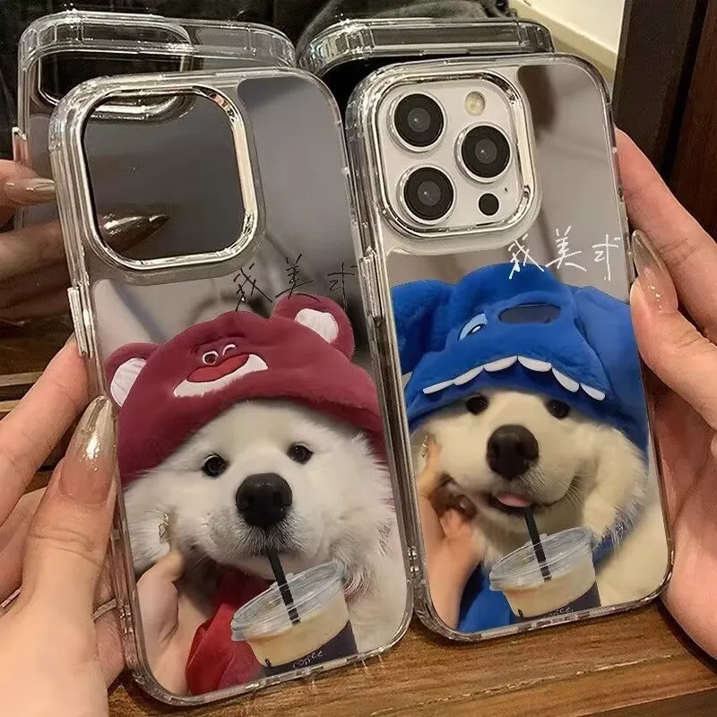 Couple Samoyed Shockproof Fashionable Protective Phone Case For iPhone 15 Pro Max 14 Plus 13 12 11 XR X XS 8 7 Cover