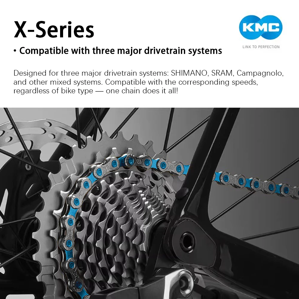 KMC Fahrradkette 11S 12S MTB Rennradketten Silber Schwarz Blau Mountainbike Curren 12-Gang 118L 126 Glieder für Shimano – Detail 2