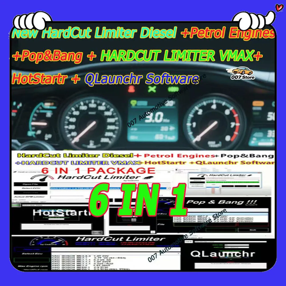 

2025 hot ! ECU Software 6 IN 1 PACKAGE HardCut Limiter Diesel+Petrol Engine UltraCuttr+Pop&Bang+HARDCUT VMAX+HotStartr+QLaunchr