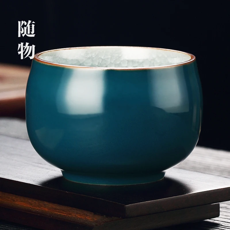 Ice Cracking Ge Kiln Master Personal Ceramic Single Bowl High Grade Cup Ru Porcelain Tea Set