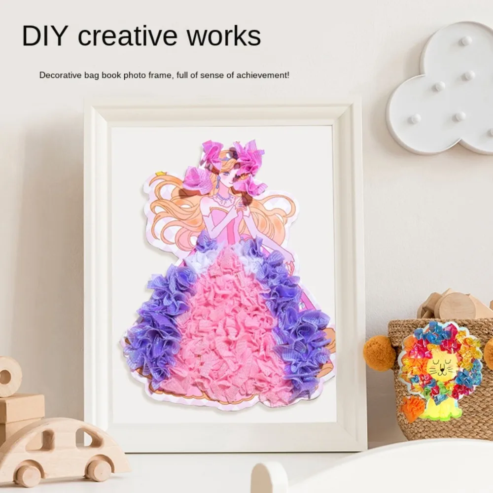 Cloth Painting Sticker Paper Bear DIY Painting Toys Poke Painting Sticker Make Your Own Princess Sticker Hand-painted Stickers