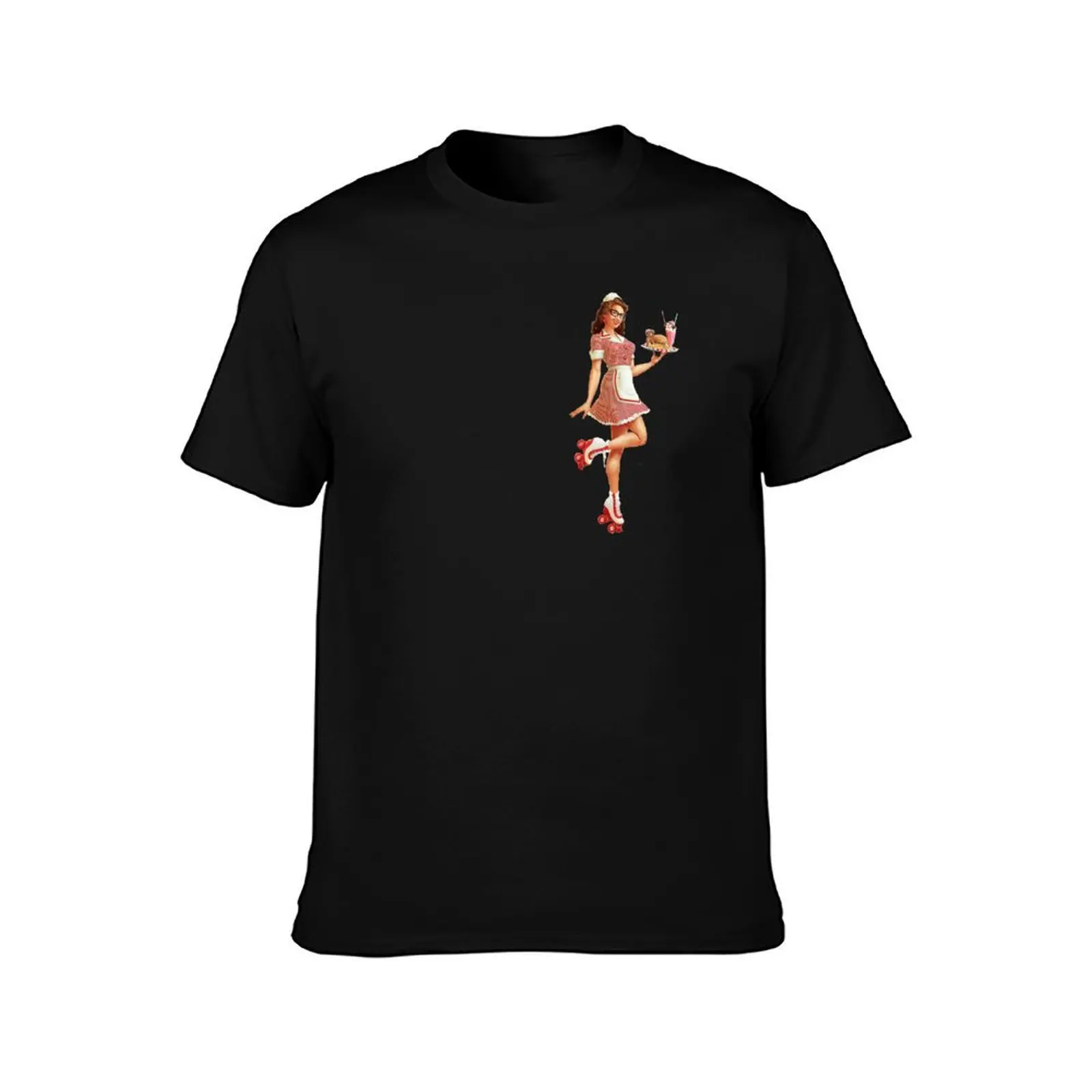 Retro Diner Waitress T-Shirt Lightweight Cooling Short Sleeve Tee T-Shirt