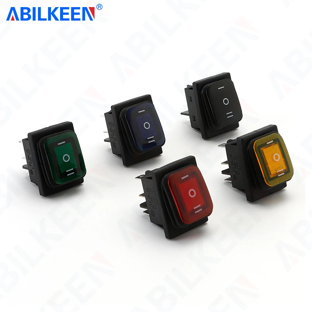 

50PCS/Lot Factory Supply KCD4 Waterproof Rocker Push Button Switch ON-OFF/ON-OFF-ON Rocker Toggle Switch 16A/30A 250VAC