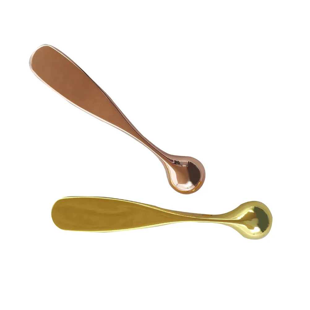 

2pcs Cream Spatula Massage Stick Zinc Alloy Portable Skincare Tool For Women Stick To Reduce Puffiness Smooth Metal