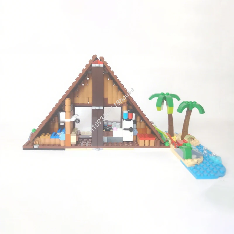 

502 шт. MOC A-Frame, строительные блоки для кабины, рождественская эксклюзивная коллекционная витрина для творческих любителей, идея подарка, креативный подарок