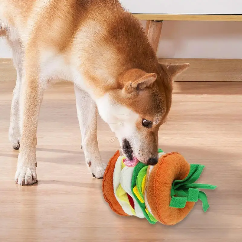 Dog Toys For Aggressive Chewers Teeth-cleaning And Chew-resistant Toys Hamburger Shape Dog Treat Toy For Aggressive supplies