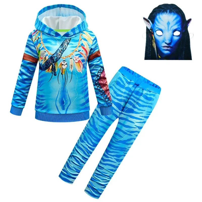 Film der Weg des Wassers Alien Cosplay 3D Kostüm Junge Mädchen Avataring 2 Cosplay Hoodie Sweatshirt Jacke Halloween Party Kostüm