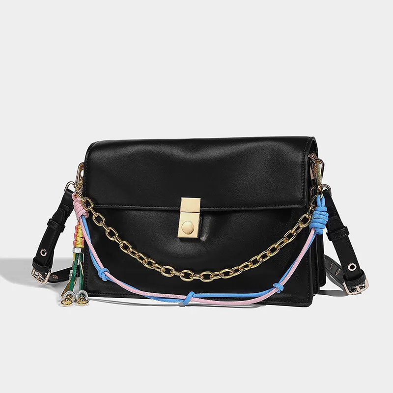 

Exquisite Chain Small Square Bag Brand Luxury Simple Temperament Gold Lock Large Capacity Trendy All-match Commuter Underarm Bag
