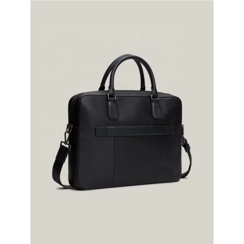 Premium Textured Leather Business Briefcase Vintage Style Waterproof Laptop Bag Travel School Casual