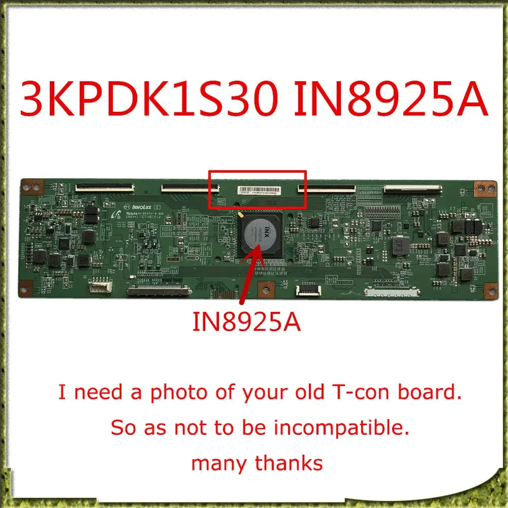 

T Con Board 3KPDK1S30 IN8925A T-con Board Display Card for TV 75V2 LED75S58000U V750 ... Equipment for Business Logic Board