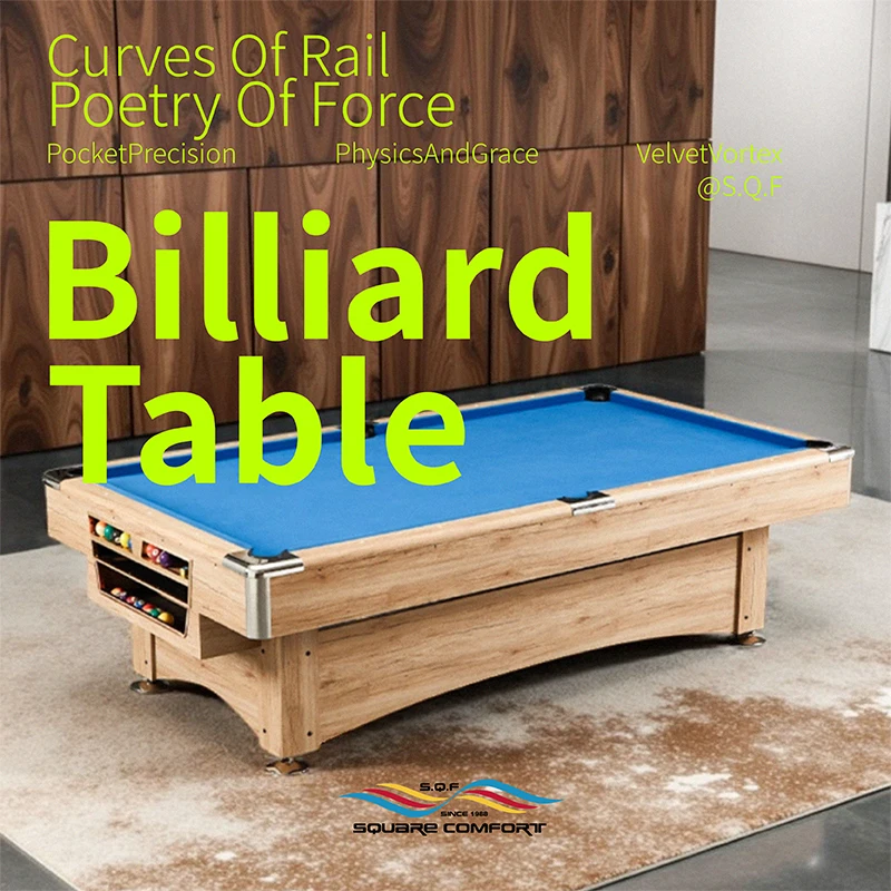 

S.Q.F Hot Selling New Design Indoor 7ft Snooker Pool Table Custom Size Billiard Tables Mdf Cushion Green Metal Plastic Wholesale