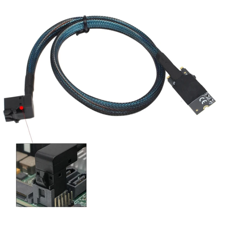 1.0M Internal Mini SAS HD SFF-8643 36P Male to HD SAS SFF-8643 90 Degree Cable Adapter-A74P