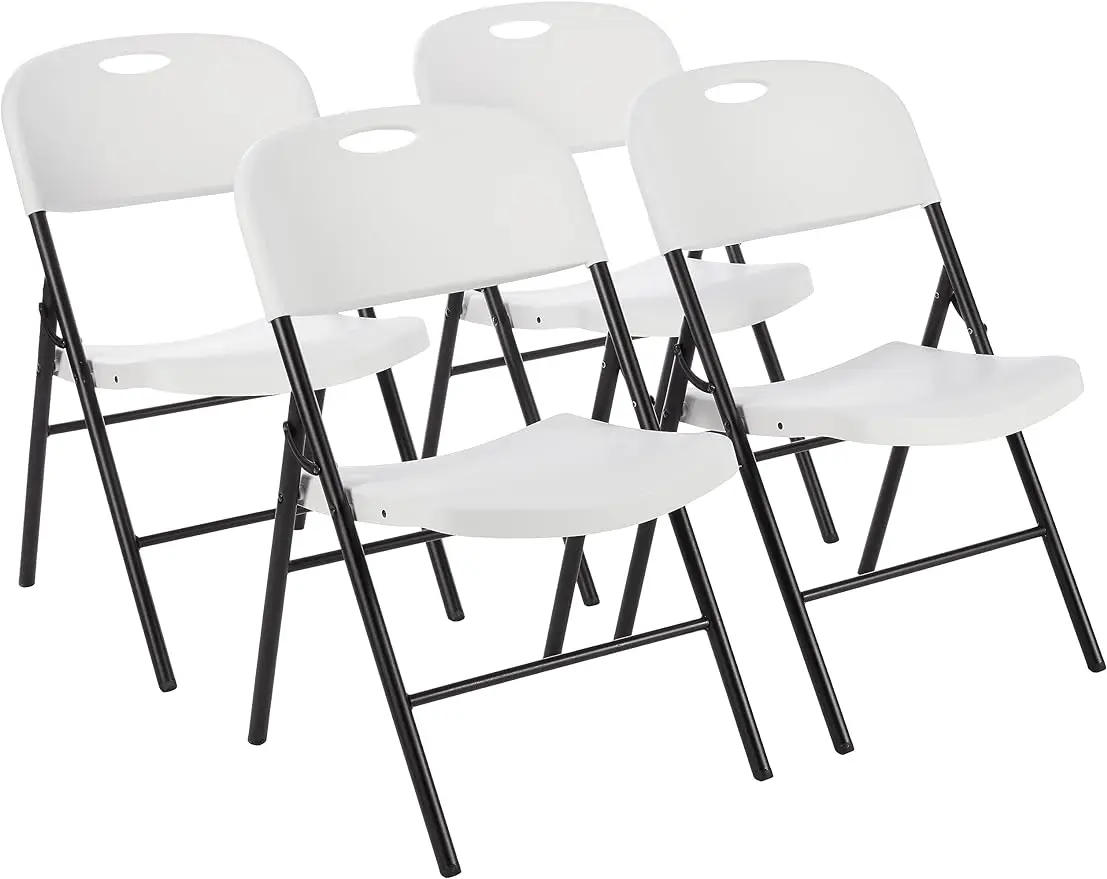 

Amazon Basics Folding Plastic Chair, 350-Pound Capacity, White, 4-Pack