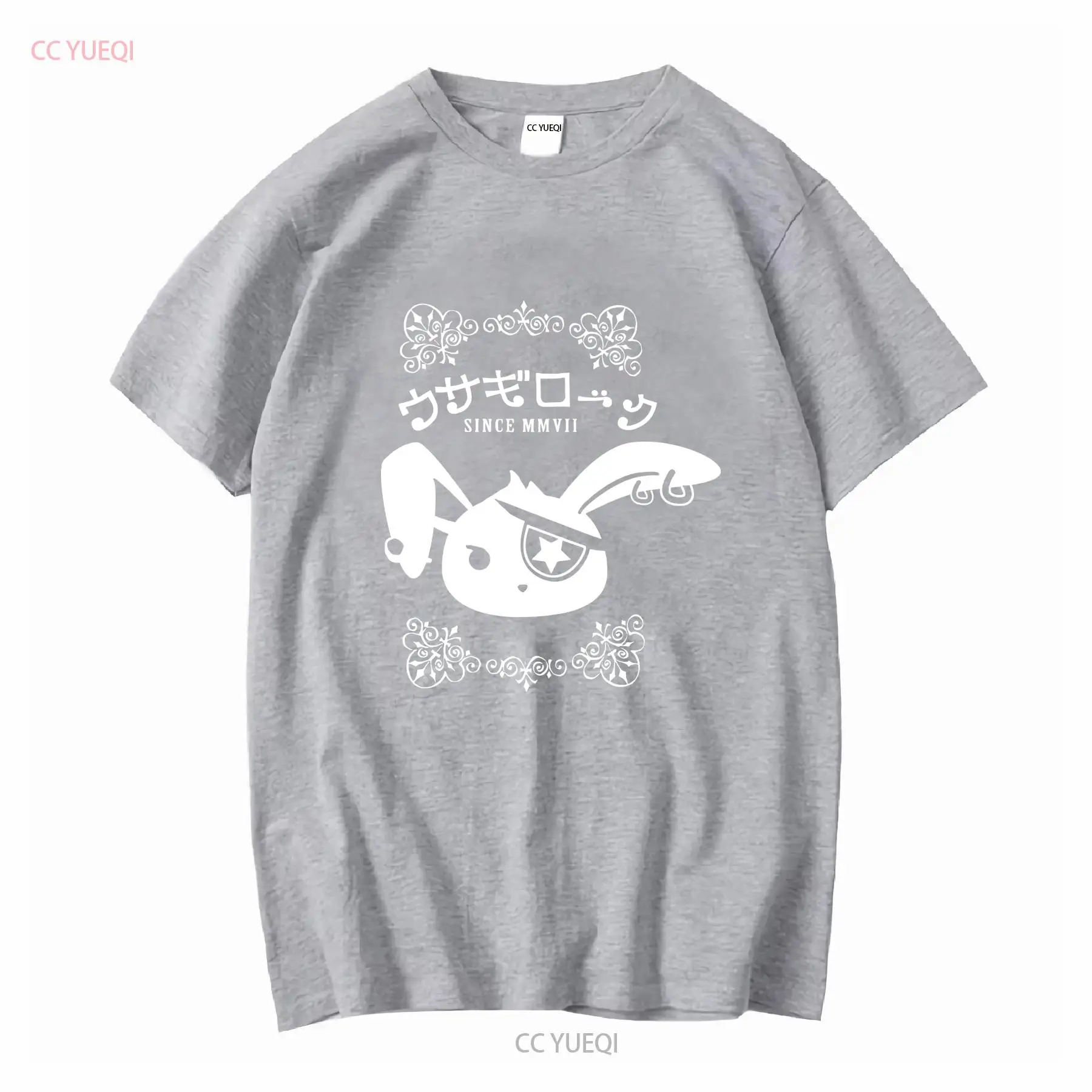 Punk Bunny T-Shirt Pastell Goth RabbiT Gothic Jrock yami Kawaii Visual Kei Scene Emo lange oder kurze Ärmel Vintage Washed