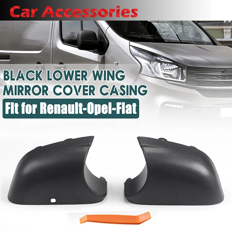 

Rhyming Rearview Mirror Covers Matte Black Fit For Vauxhall Vivaro Renault Trafic Fiat Talento Van 2015-2018 Car Accessories