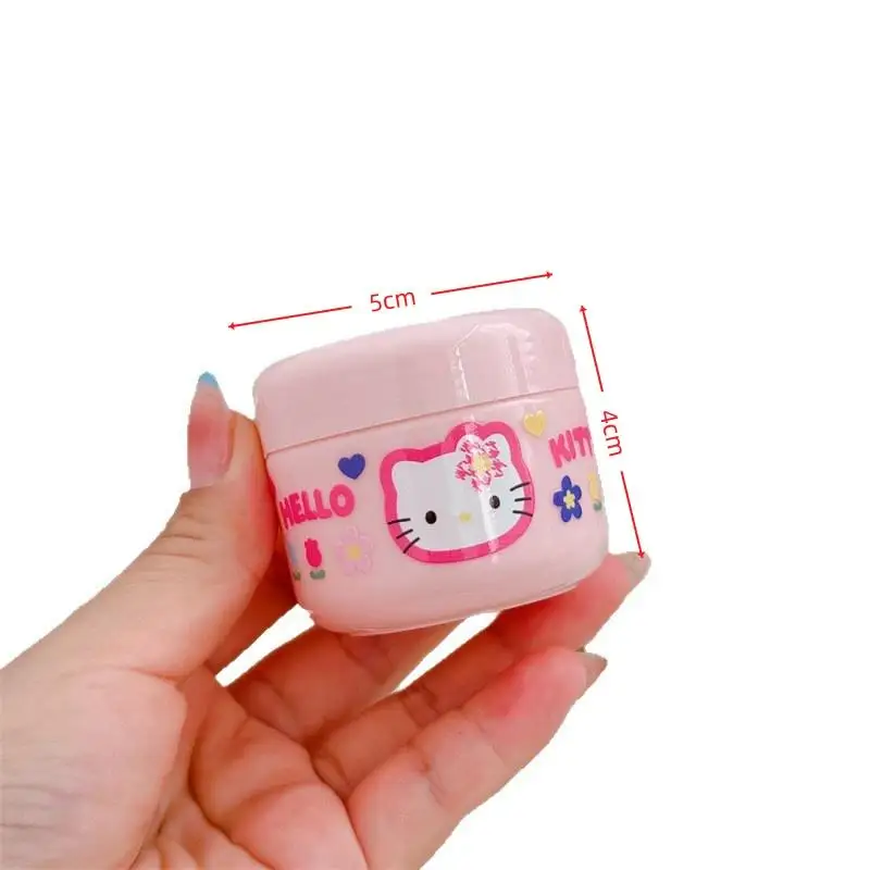 1個入り詰め替え可能なジェル缶、サンリオの蓋付きプラスチックボトル、化粧品用クリーム容器、リップグロスボックス、小型ポットジャー