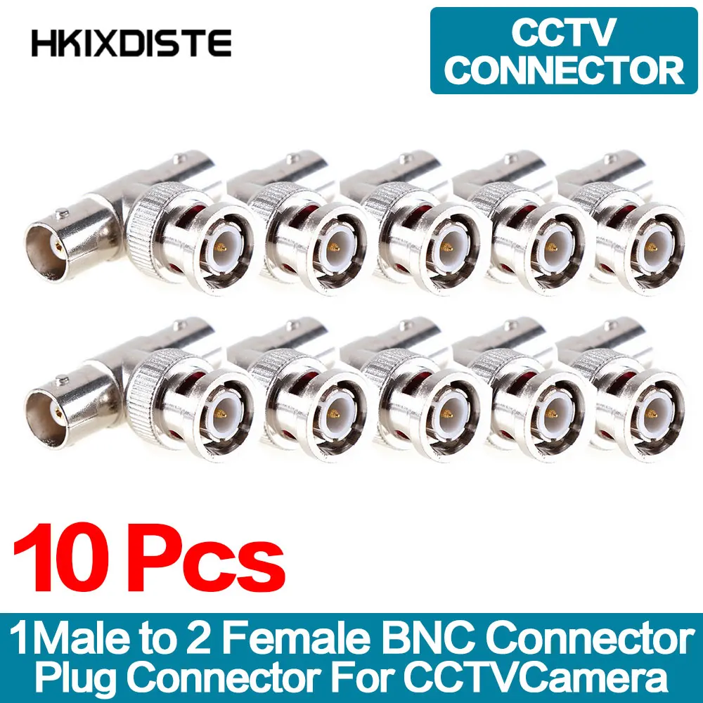 

Hot sale BNC Connector "T" Type BNC male to 2xBNC female jack BNC female adapter for CCTV Camera System 10 pieces / lot