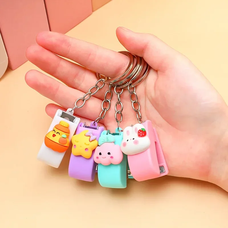 

Mini Portable Stapler Staples Set for Student Cute Cartoon Animal Bookbinding Small Keychain Stapler Staples School Supplies