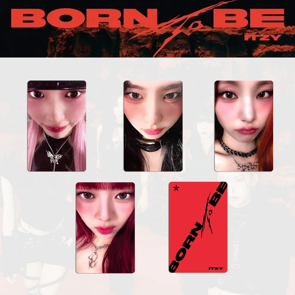 4Pcs/Set KPOP ITZY BORN TO BE HD Photocards Double Sides LOMO Cards Yeji Ryujin Yuna Chaeryeong Postcard Fans Birthday Gift